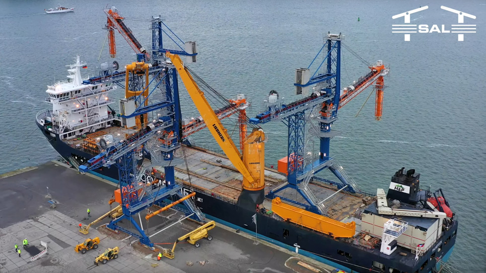 SAL: MV Palmerton, loading three shiploaders in Germany